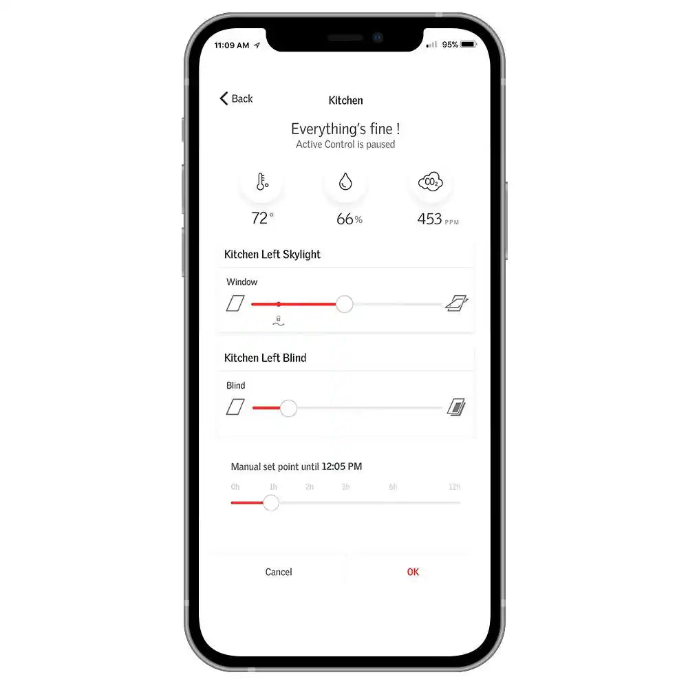 App Control Internet Gateway for Operating Skylights and Shades with Smartphone